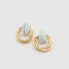 Golden Stella Jewelry | Triple Knotted Earrings, Blue