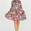 Fate by lfd Little Black Dress | Lurex Floral Smock Dress, Black