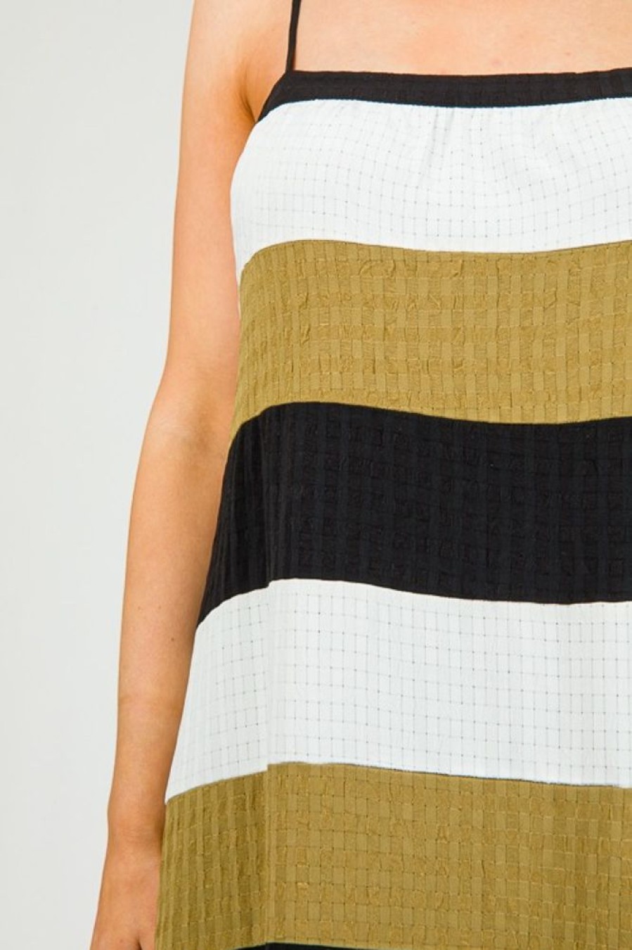 Pretty Follies Maxi & Midi | Checkered Stripes Midi, Olive