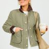 FASHION district LA Jackets / Coats / Vests / Blazers | Corded Trim Quilted Jacket, Olive