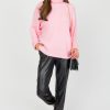 Idem Ditto 3/4 & Long Sleeve | Oversize Ribbed Sweater, Baby Pink