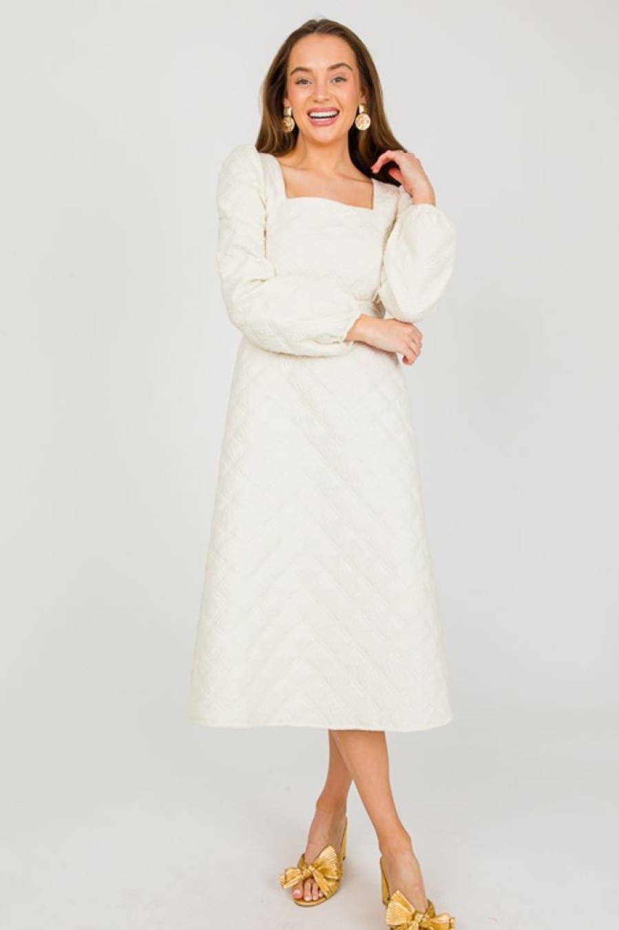 Sundayup White & Ivory | Textured Midi, Ivory