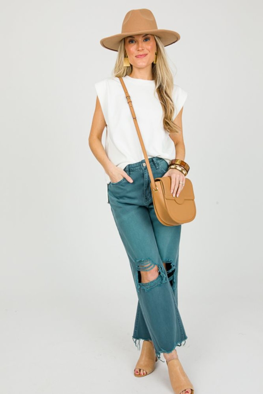 Vervet Jeans | Leslie Crop Flare, Balsam