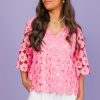 Umgee Short Sleeve & Sleeveless | Flower Market Top, Pink