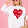 Main Strip Appareal 3/4 & Long Sleeve | Tinsel Heart Sweater, White