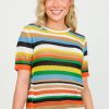 Strut and Bolt Short Sleeve & Sleeveless | Jackie Multi Stripe Top