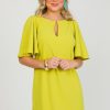 Ces Femme Dresses W/ Sleeves | Flutter Sleeve Shift, Kiwi