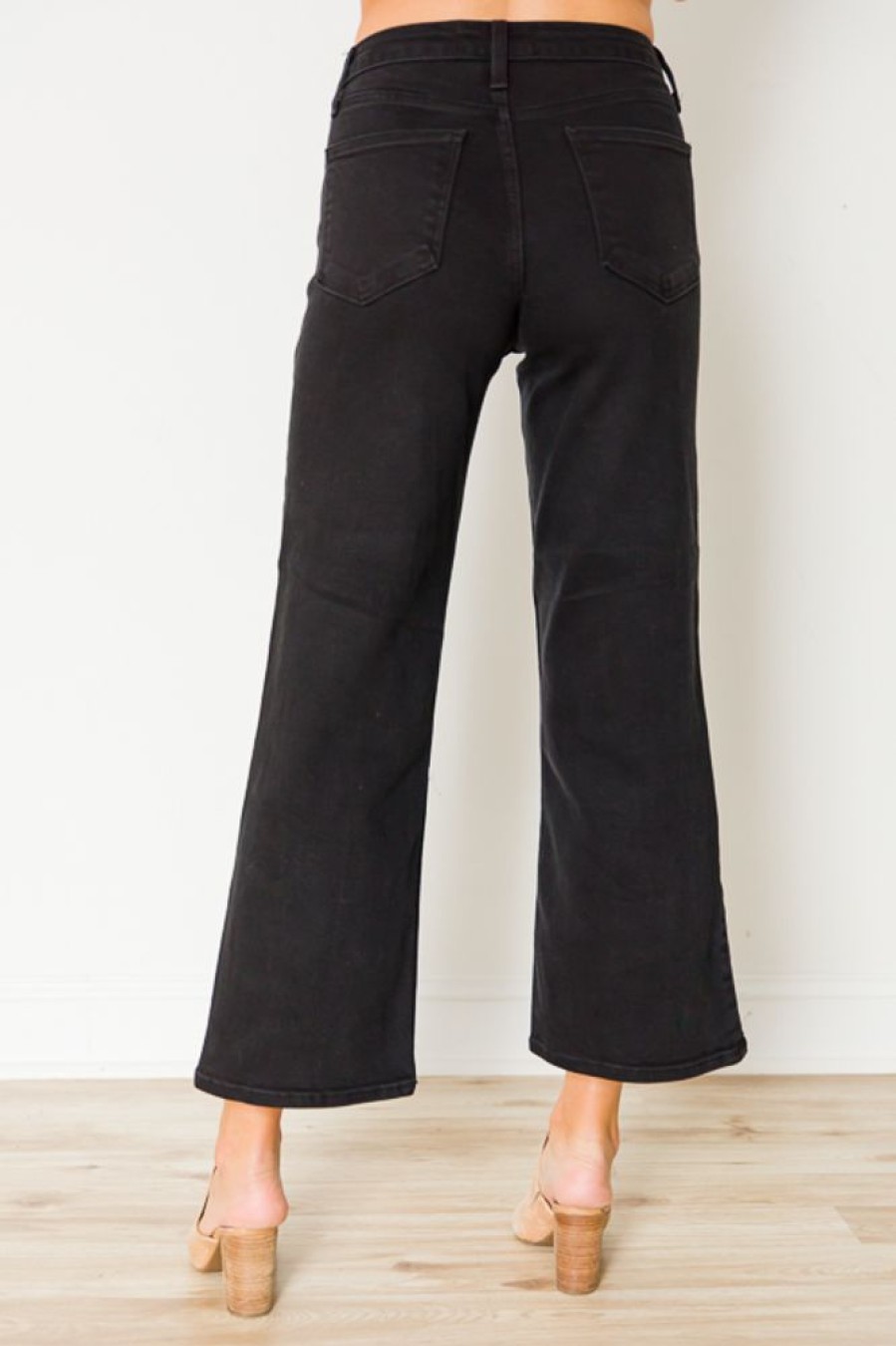 Just Panmaco Jeans | Nina Wide Leg Jeans, Black