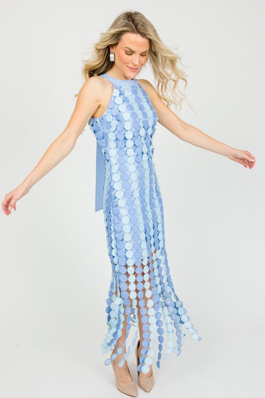 Just Me Maxi & Midi | Spot On Fringe Dress, Blue