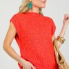 LLove Short Sleeve & Sleeveless | Sonya Sleeveless Sweater, Orange