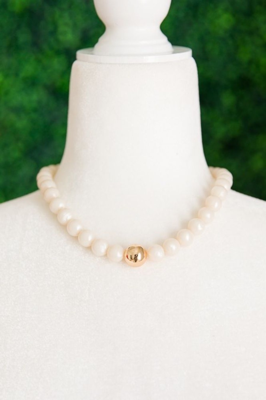 Golden Stella Jewelry | Accent Beaded Necklace, White