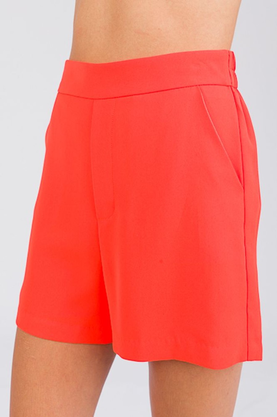 Skies Are Blue Shorts | Neon Orange Solid Shorts