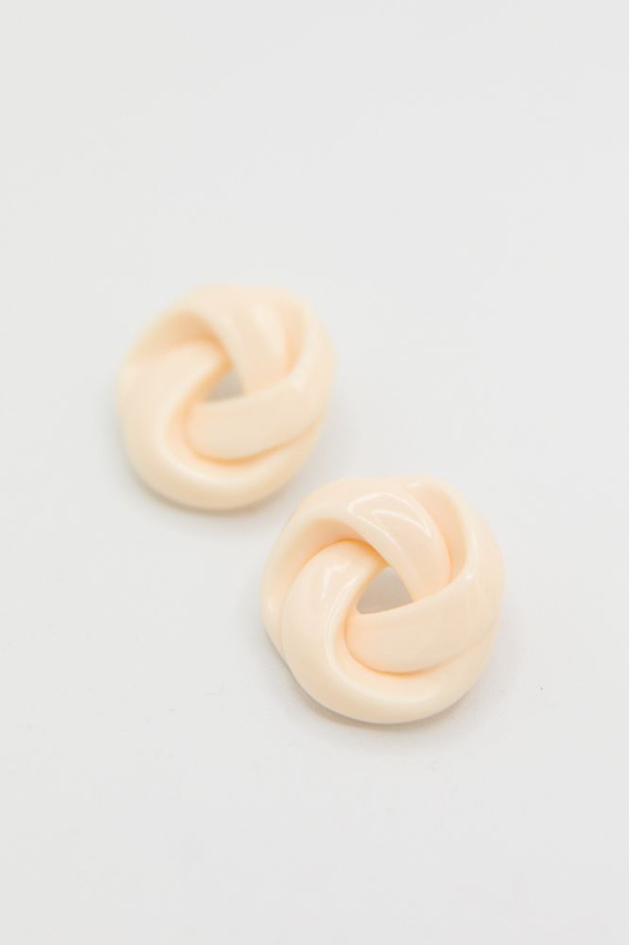 Golden Stella Jewelry | Resin Love Knot Earring, Ivory