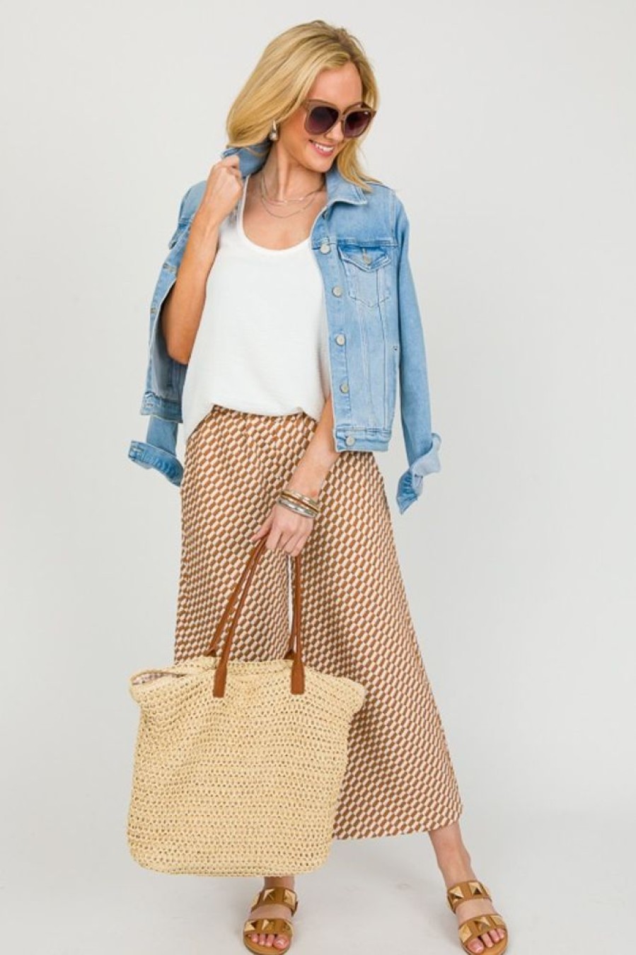 See and Be Seen Pants & Leggings | Textured Checks Pants, Tan