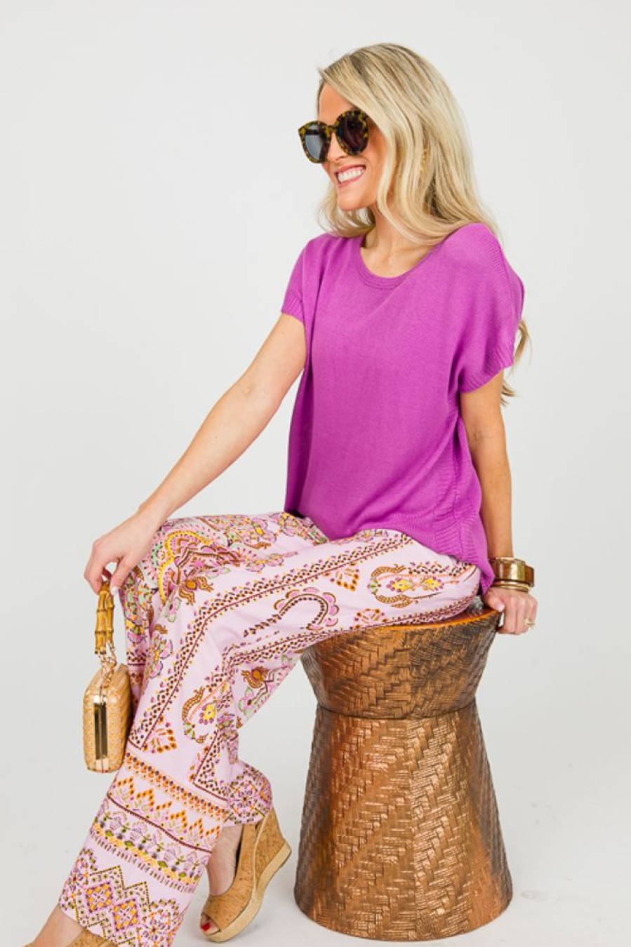 Fate by lfd Pants & Leggings | Printed Linen Pants, Lilac Multi