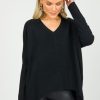 Pinch 3/4 & Long Sleeve | Anise Rib Sweater, Black