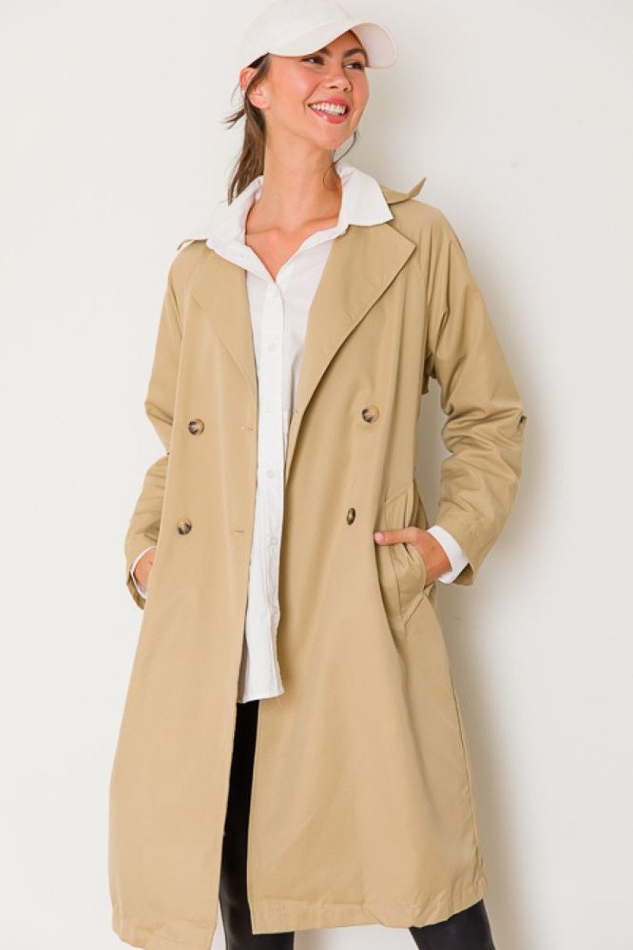 Ellison Jackets / Coats / Vests / Blazers | Belted Trench Coat, Khaki