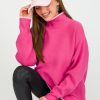 First Love 3/4 & Long Sleeve | Contrast Trim Sweater, Hot Pink