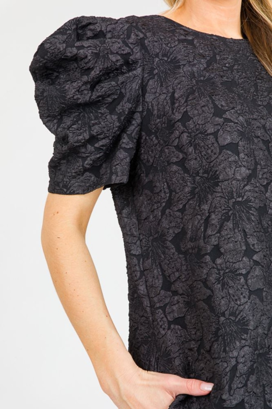 Ces Femme Little Black Dress | Brocade Texture Dress, Black