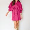 Ces Femme Dresses W/ Sleeves | Button Up Tie Dress, Wine