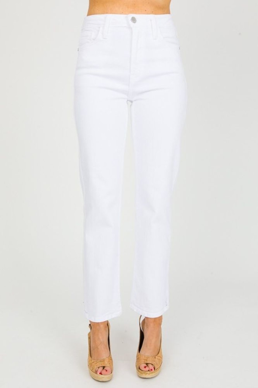 Just Panmaco Jeans | Slim Straight Distress Jean, White