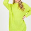 Davi & Dani Dresses W/ Sleeves | Ellie Long Sweater, Apple Green