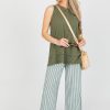 Cotton Bleu Pants & Leggings | Easy Stripe Pants, Olive