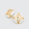 Golden Stella Jewelry | Coin Acrylic Earrings, White