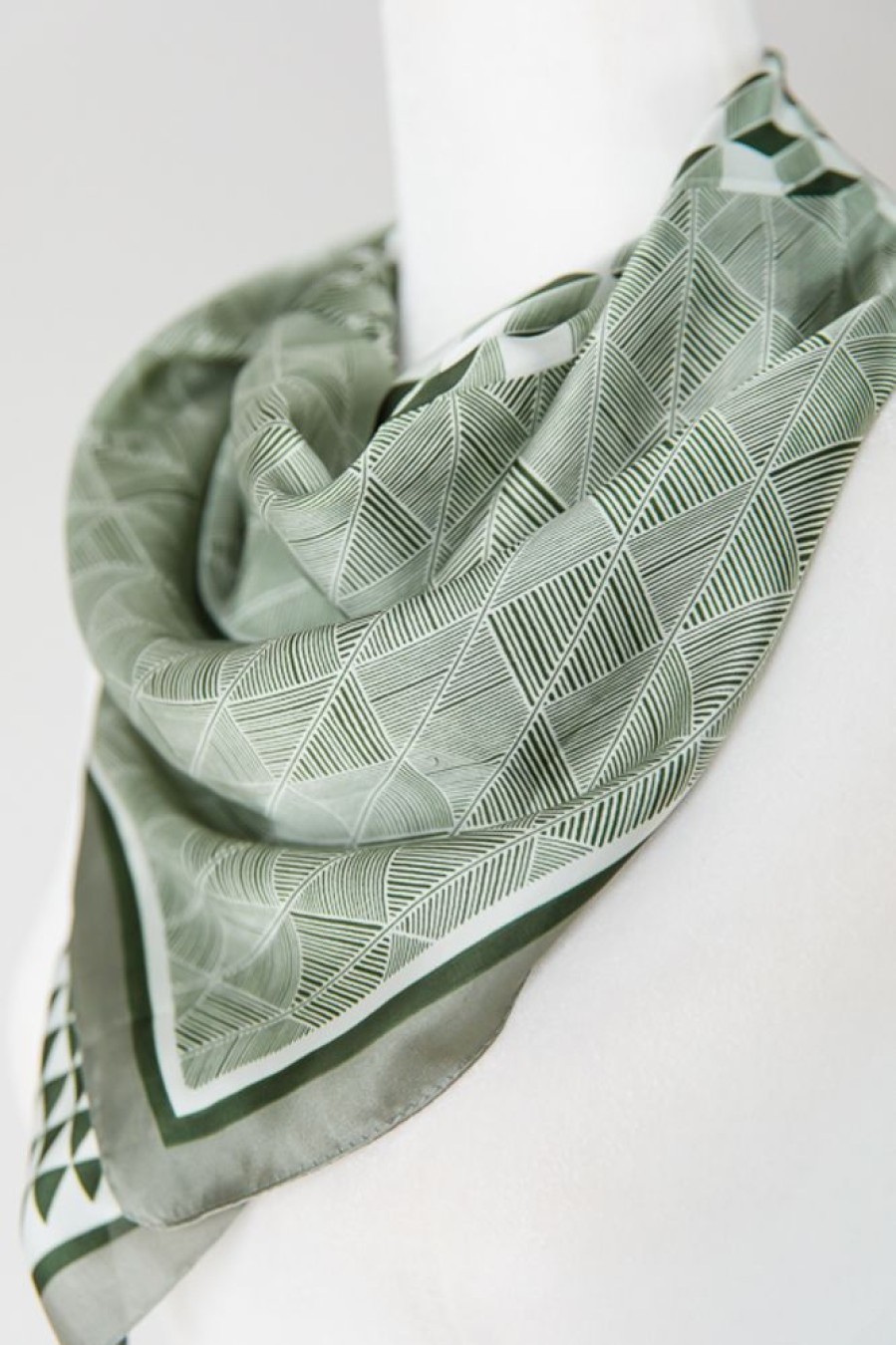 Golden Stella Scarves & Belts | Geometric Line Scarf, Green