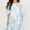 Sofie The Label White & Ivory | Asymmetric Ruffles Dress, Blue