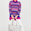 Le Lis 3/4 & Long Sleeve | Serena Stripe Sweater, Blue Multi