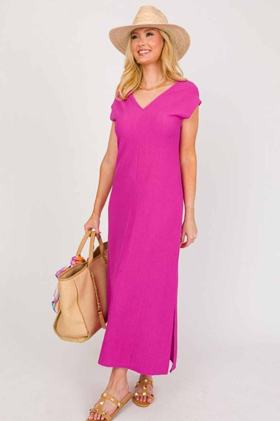 Mittoshop Maxi & Midi | Patrice Texture Midi, Magenta