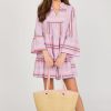 Entro Dresses W/ Sleeves | Just My Stripe Dress, Pink Combo