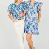 Entro Dresses W/ Sleeves | Pixie Floral Dress, Blue