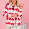 Bibi 3/4 & Long Sleeve | Two-Tone Hearts Sweater