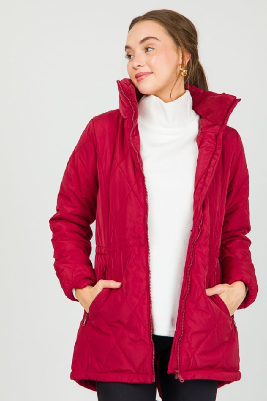 Snobbish Jackets / Coats / Vests / Blazers | Quincy Quilted Coat, Dk. Red