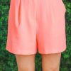 Skies Are Blue Shorts | Double Button Shorts, Neon Salmon