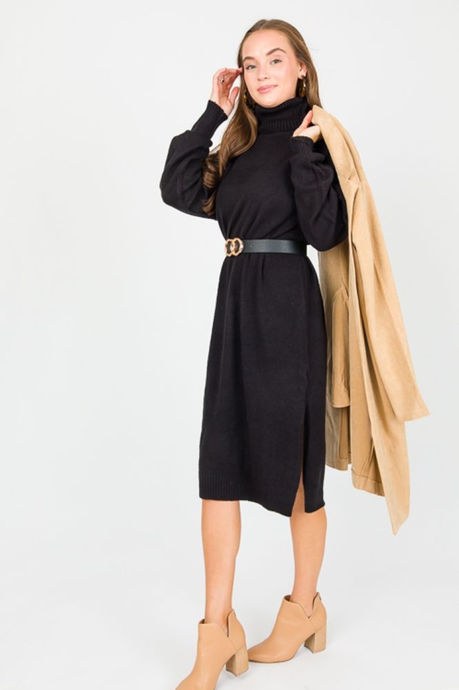 double zero Maxi & Midi | Pauly Sweater Midi, Black