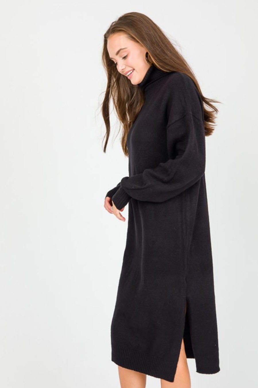 double zero Maxi & Midi | Pauly Sweater Midi, Black