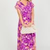 She + Sky Maxi & Midi | Printed Pintuck Midi, Purple