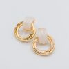 Golden Stella Jewelry | Triple Knotted Earrings, White