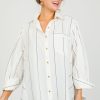 Eesome 3/4 & Long Sleeve | Oversize Stripe Shirt, White/Black