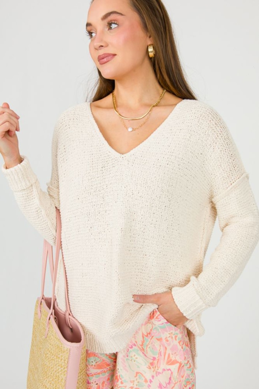 By Together 3/4 & Long Sleeve | Leigh Sweater, Natural