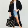 Venti6 3/4 & Long Sleeve | Dolman Sweater Cardigan, Black