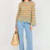 Jodifl 3/4 & Long Sleeve | Wavy Trim Multi Stripe Sweater