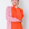 First Love 3/4 & Long Sleeve | Colorblock Tunic Sweater, Orange