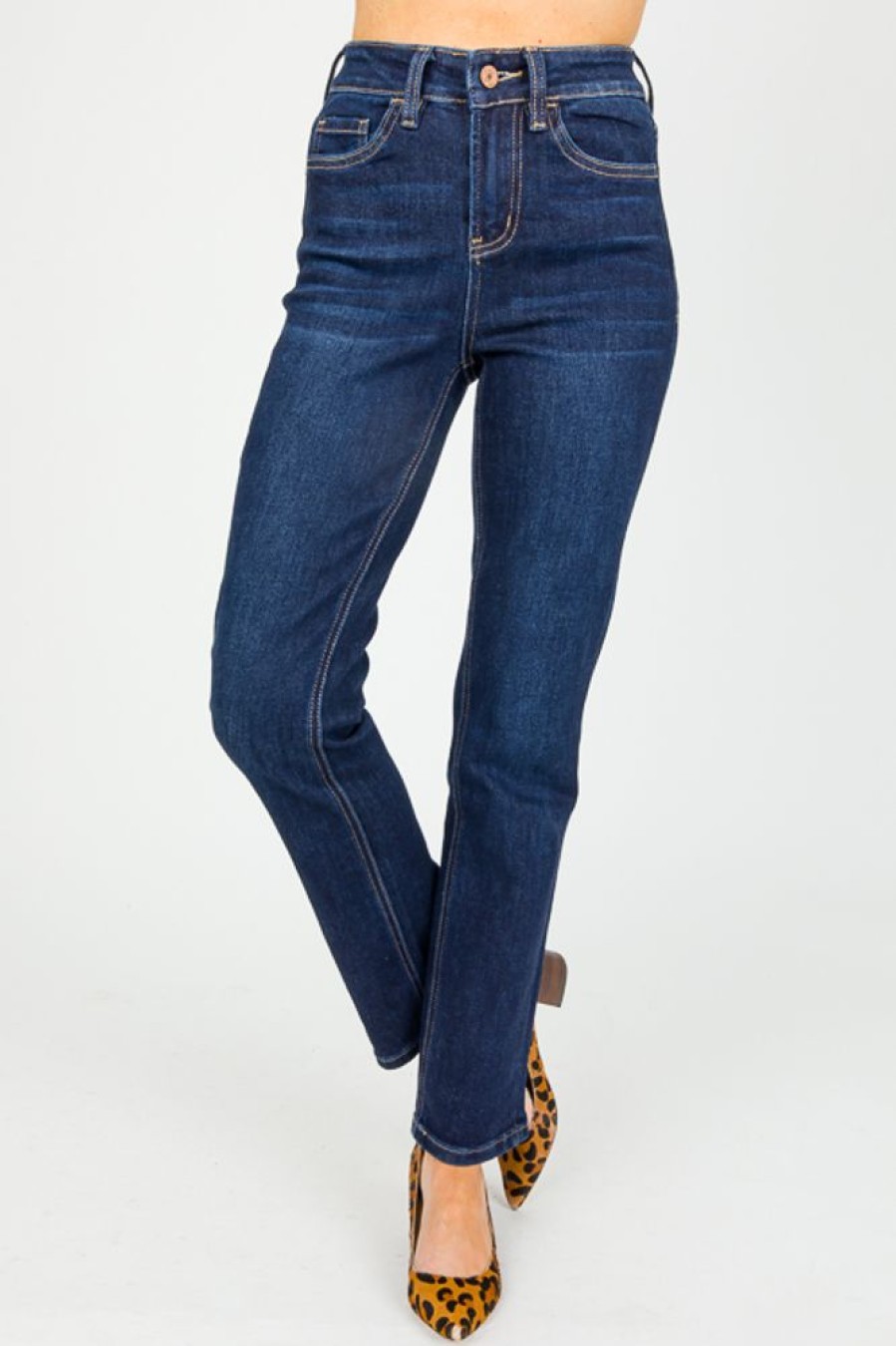 Vervet Jeans | Jeanne Slim Straight, Dark