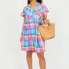 Entro Dresses W/ Sleeves | Multi Plaid Babydoll Dress