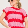 Jodifl Short Sleeve & Sleeveless | Wavelength Sweater, Red/Pink