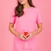 She + Sky Dresses W/ Sleeves | Rhinestone Shift Dress, Pink